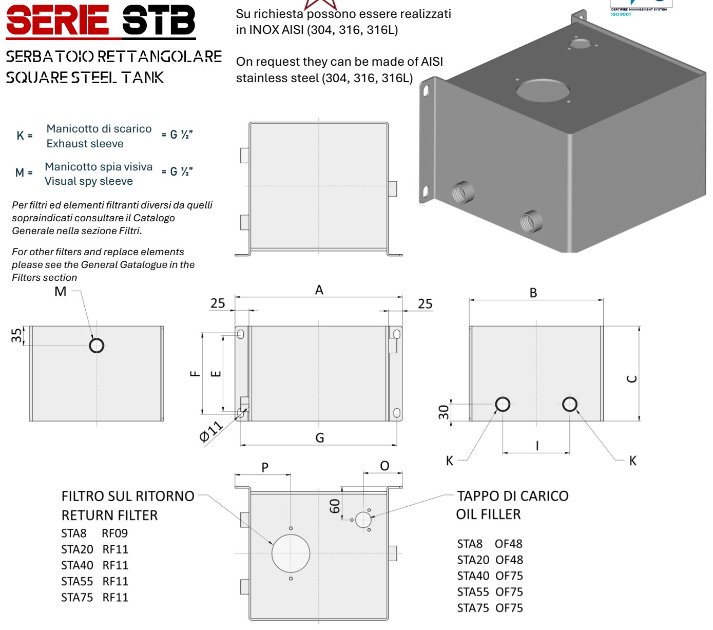 Serbatoi industriali serie STB