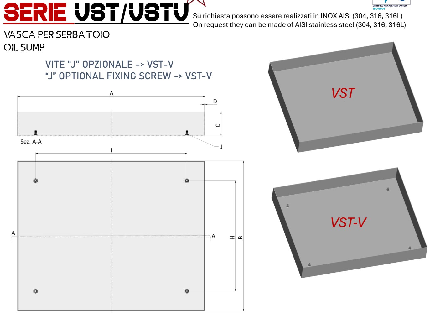 Vasche di contenimento serie VST e VSTV